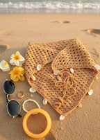 Beige Crochet Bandana
