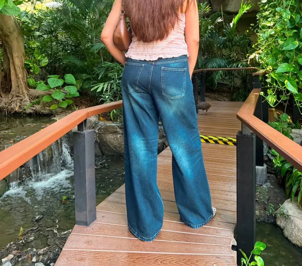 Deep Indigo Wide-Leg Denim