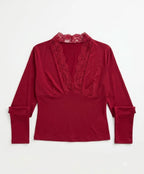 Lace Detail V-Neck Top