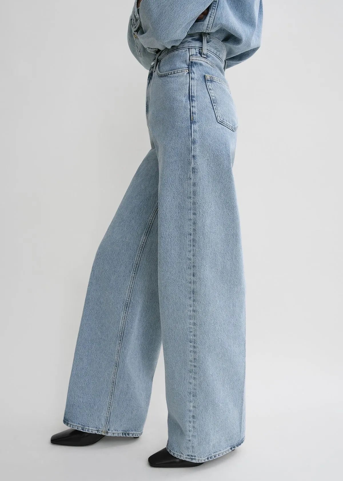 Ice Blue Wide-Leg Denim