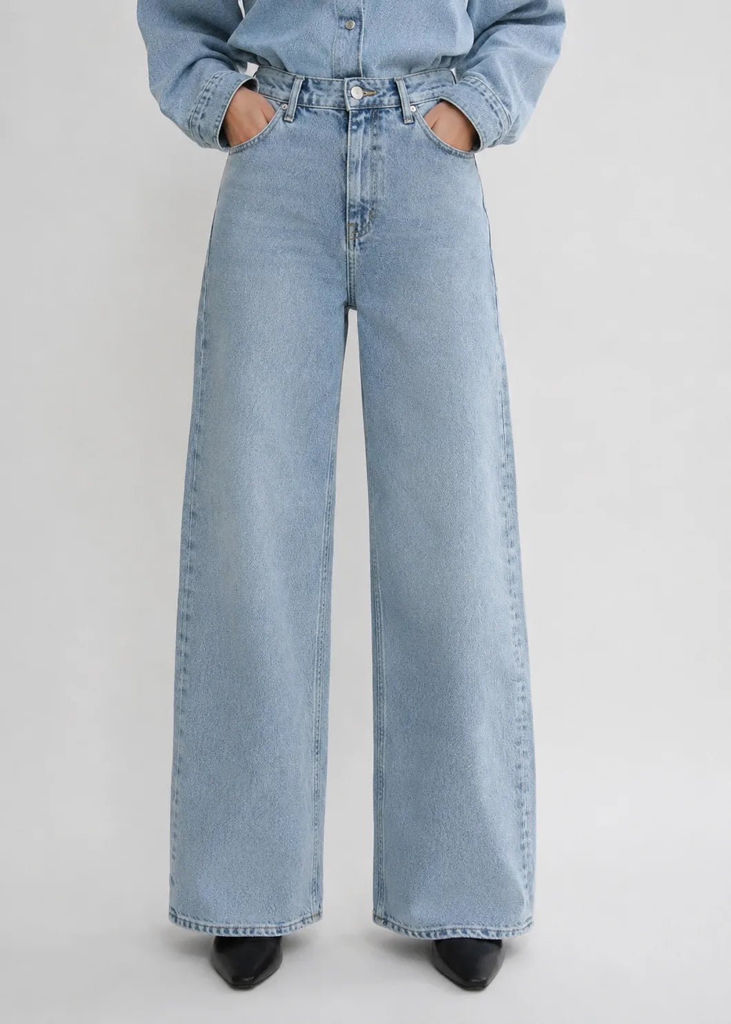 Ice Blue Wide-Leg Denim