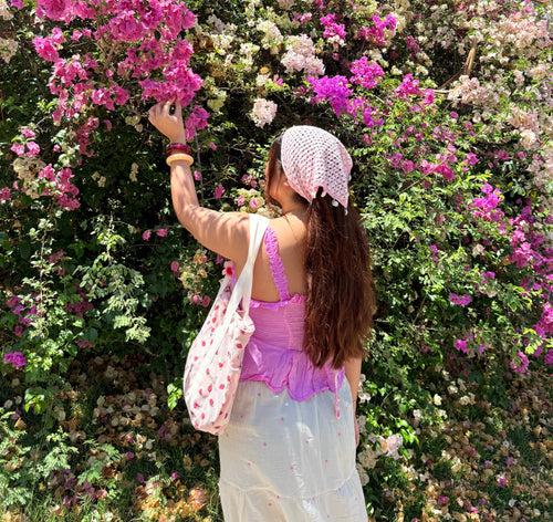 Blush Shell Crochet Bandana