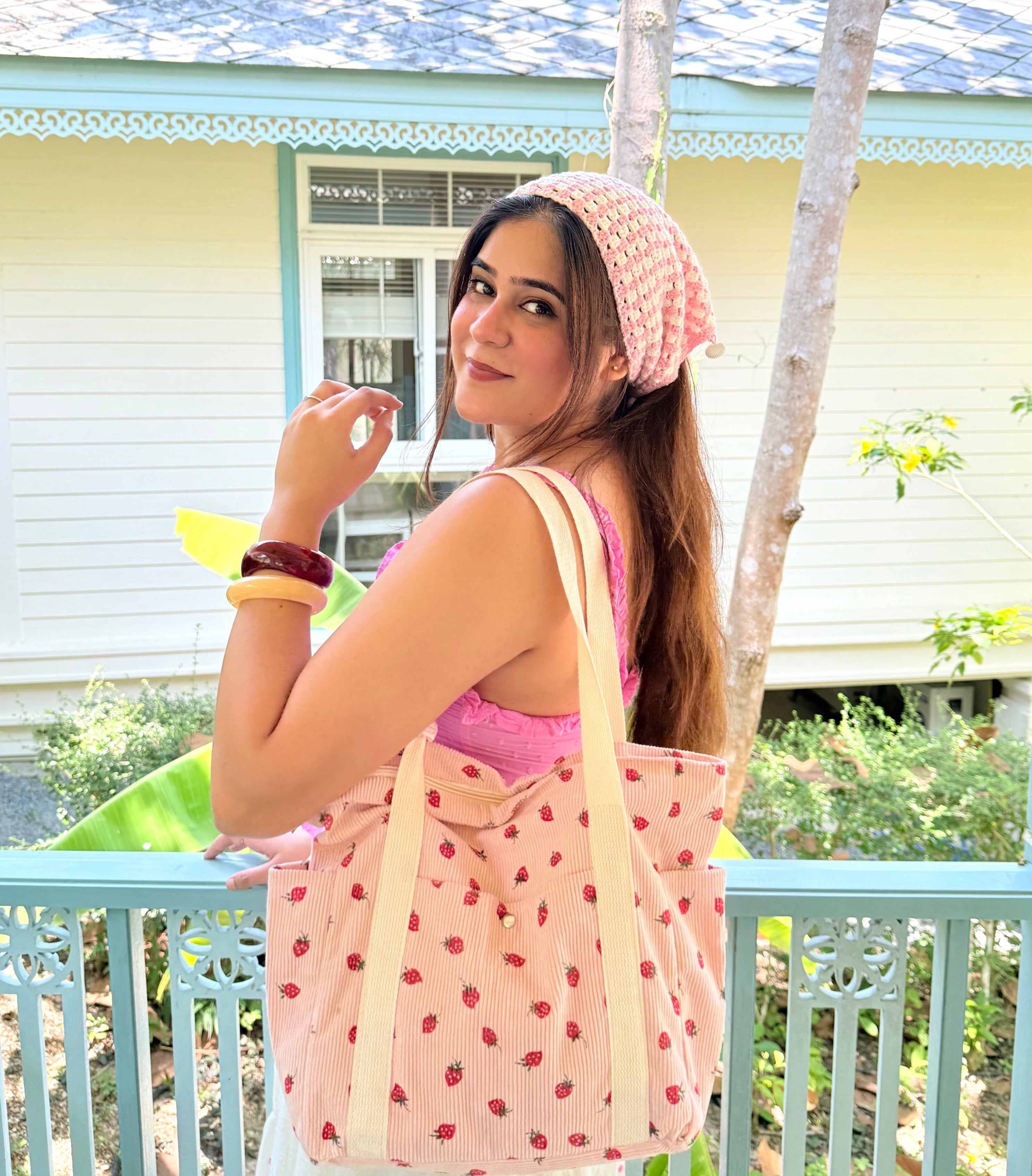 Blush Shell Crochet Bandana