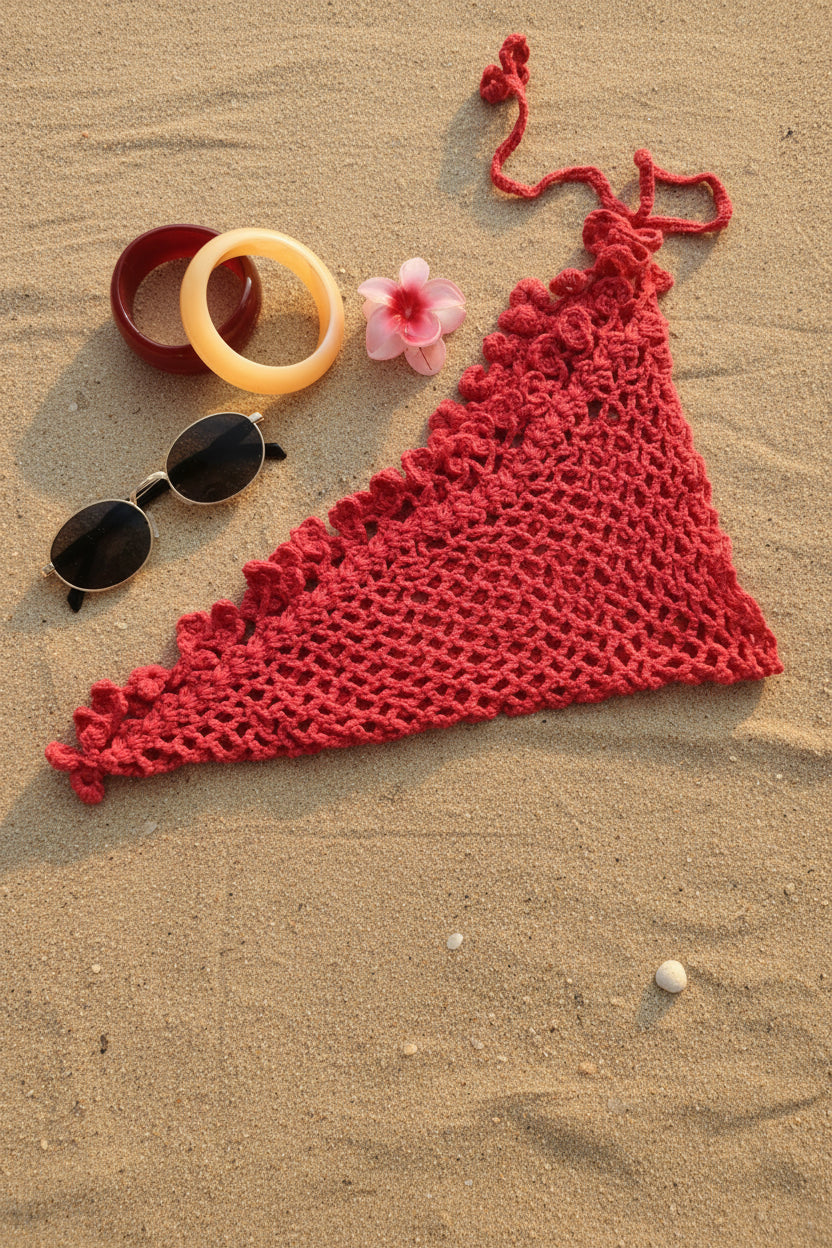 Hot Berry Crochet Bandana