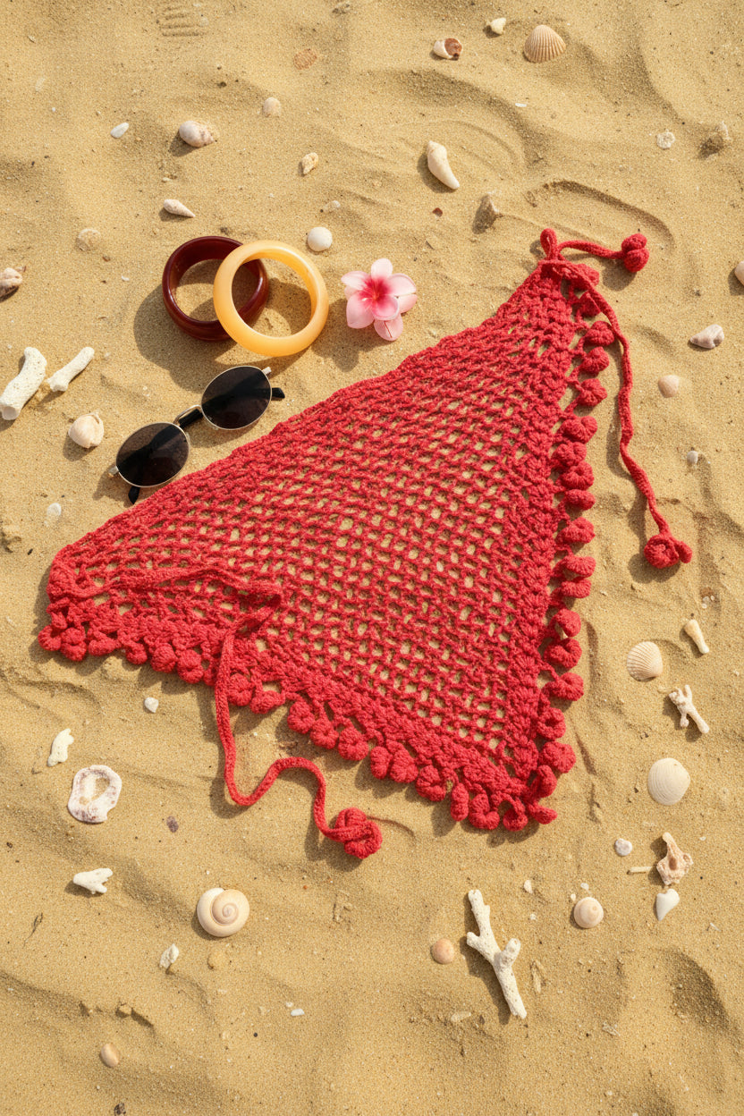 Hot Berry Crochet Bandana
