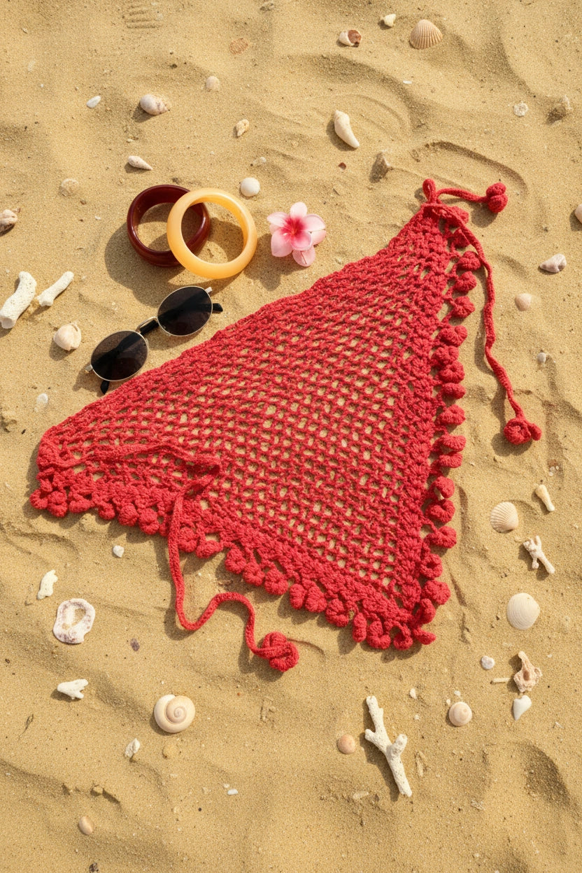 Hot Berry Crochet Bandana