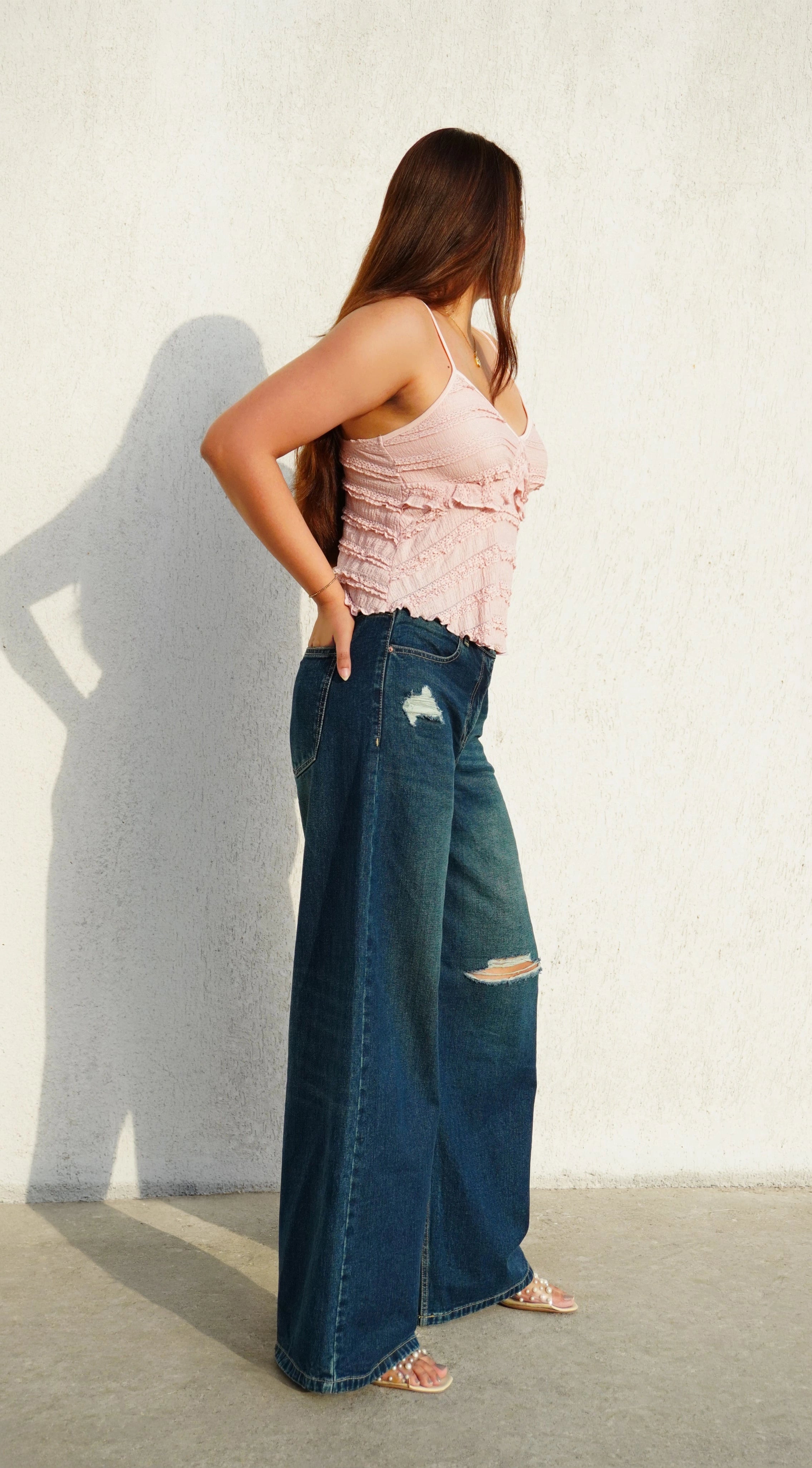 Midnight Rugged Wide-Leg Denim
