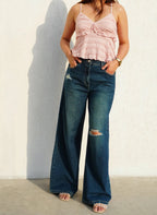 Midnight Rugged Wide-Leg Denim