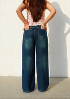 Midnight Rugged Wide-Leg Denim