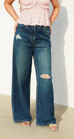 Midnight Rugged Wide-Leg Denim