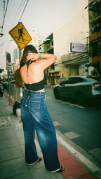 Vintage Lace Wide-leg Denim