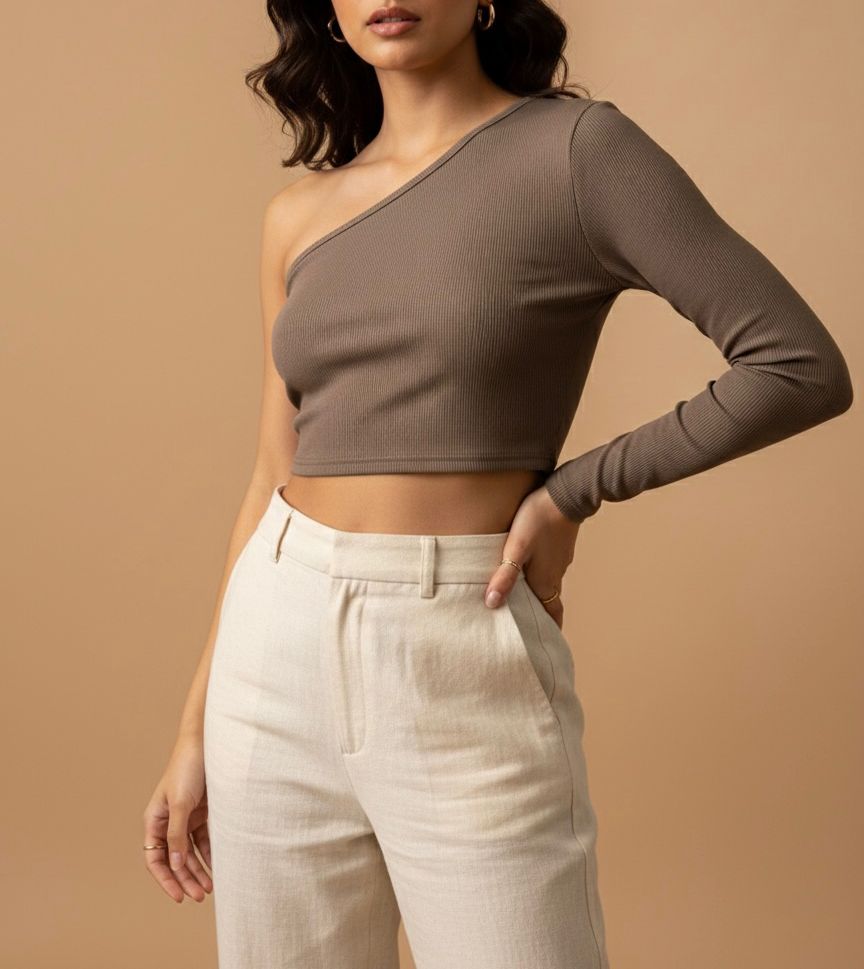 Mocha Muse One-Shoulder Top