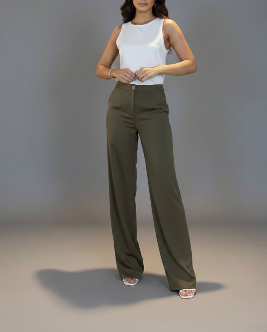 Draped Wide leg Trouser