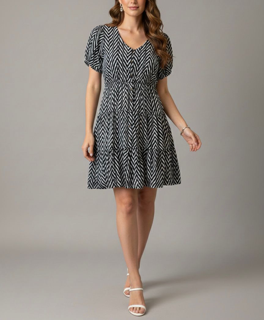 Zig-Zag Tiered Dress